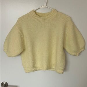 Zara - Butter Yellow Bubble Sleeve Sweater